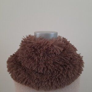 Steve Madden Shaggy Faux Fur Brown Infinity Scarf 16" x 10"